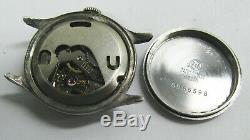 Vintage Helbros WW2 Era Military Style Sterling Silver Mens Watch 7J 1942