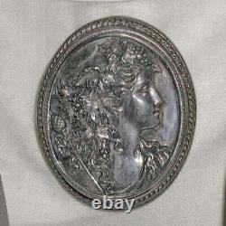 Vintage Henryk Winograd Bacchus Signed Sterling Silver Repousse Brooch/Pendant