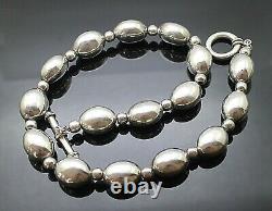 Vintage Highly Polished Toggle Lock Modernist Sterling Silver 16 Necklace