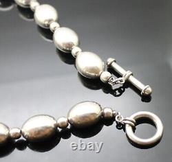 Vintage Highly Polished Toggle Lock Modernist Sterling Silver 16 Necklace