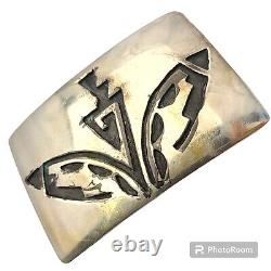 Vintage Hopi Sacred Tobacco Plant Sterling Silver Native American Belt Buckle