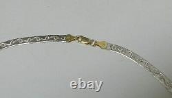 Vintage IBB Italy Sterling Silver 925 Reversible 5mm Herringbone Necklace 26