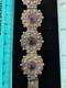 Vintage Ivm Mexico 925 Sterling Silver Amethyst Panel Bracelet 63g Taxco
