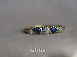 Vintage Iconic Retro Engagement Filigree Ring 14k Yellow Gold Over 2CT Sapphire