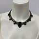 Vintage J & S 18k Gold Onyx Necklace Spectacular Has Amazing Patina 15 1/4 Long