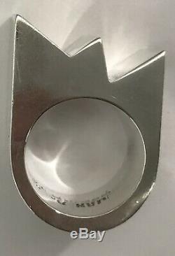 Vintage JAN D. DESIGN Mexico Sterling Silver Chunky Brutalist Modernistic Ring