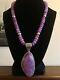 Vintage Jay King Purple Stone Sugilite Sterling Silver Pendant Necklace 925 Dtr