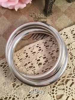 Vintage Jewellery Entwined large Sterling Silver Golf Bangles Antique Jewelry