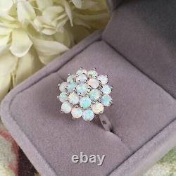 Vintage Jewellery Sterling Silver Ring Opals Antique Deco Jewelry extra large V