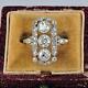 Vintage Jewelry Exquisite 925 Sterling Silver Natural White Sapphire Diamond Rin