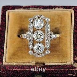 Vintage Jewelry Exquisite 925 Sterling Silver Natural White Sapphire Diamond Rin