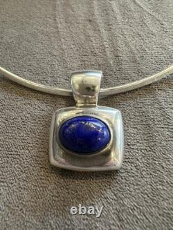 Vintage Joseph Esposito Pendant/ Clasp Lapis Lazuli 925 Signed Perfect 15g