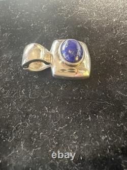 Vintage Joseph Esposito Pendant/ Clasp Lapis Lazuli 925 Signed Perfect 15g