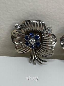 Vintage Knoll & Pregizer West Germany Sterling Silver Gilt Paste Earrings