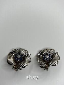 Vintage Knoll & Pregizer West Germany Sterling Silver Gilt Paste Earrings