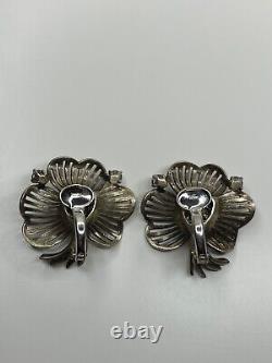 Vintage Knoll & Pregizer West Germany Sterling Silver Gilt Paste Earrings