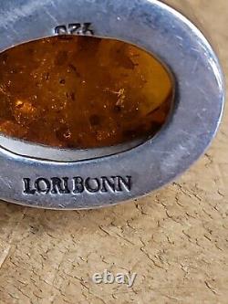 Vintage LORI BONN Baltic Amber & Sterling Silver 925 Pendant