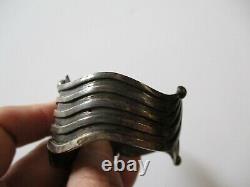 Vintage La Cucaracha Sterling Silver Taxco Cuff Bracelet Rare Modernist 1950's