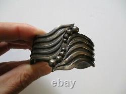 Vintage La Cucaracha Sterling Silver Taxco Cuff Bracelet Rare Modernist 1950's