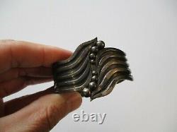 Vintage La Cucaracha Sterling Silver Taxco Cuff Bracelet Rare Modernist 1950's