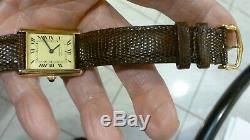Vintage Ladies Cartier Must De Tank Vermeil Quartz Wrist Watch Excellent Running