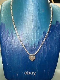 Vintage Lois Hill Sterling Silver 925 Necklace With Heart Pendant