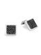 Vintage Look 925 Sterling Silver & Black Round Sapphire Pavé Stud Men's Cufflink