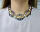 Vintage Look Cubic Zirconia, Yellow & Blue Sapphire 925 Sterling Silver Necklace