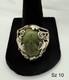 Vintage Men's Sterling Silver Connemara Marble Ring Ireland Shamrock Size 10