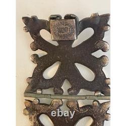 Vintage Mexican Sterling Silver Hinged Bracelet Cut Out Floral Design Cuff EUC