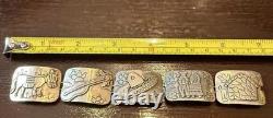 Vintage Mexican Sterling Silver Picture/Image Bracelet 7 1.4 Oz Clasp Missing