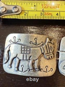 Vintage Mexican Sterling Silver Picture/Image Bracelet 7 1.4 Oz Clasp Missing