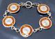 Vintage Mexico Opal Sterling Silver 925 Link Bracelet 7