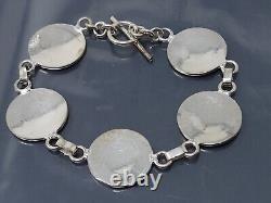 Vintage Mexico Opal Sterling Silver 925 Link Bracelet 7