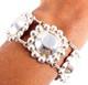 Vintage Mexico Sterling Silver 1.10 Wide Ball Beaded Circle Link Bracelet 7.75