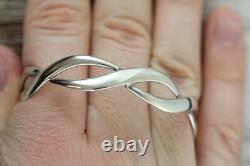 Vintage Mexico Sterling Silver 925 Cuff Bracelet 6.25 Southwest Stack Retro