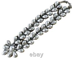 Vintage Mexico Sterling Silver Articulated Flower Petal Necklace 1940's