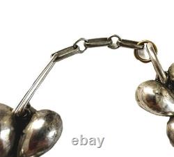 Vintage Mexico Sterling Silver Articulated Flower Petal Necklace 1940's