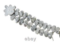 Vintage Mexico Sterling Silver Articulated Flower Petal Necklace 1940's