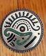 Vintage Mexico Sterling Silver Tribal Raven Turquoise Round Pendant Pin Signed