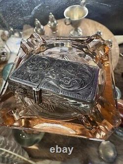 Vintage Mid Century Hand Engraved 800 Sterling Silver Lighter w Zippo Insert