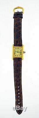 Vintage Must de Cartier Tank 20mm 925 Sterling Silver Vermeil Quartz Watch With