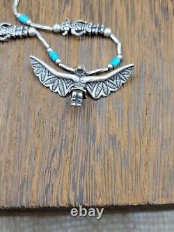 Vintage Native American Jewelry Navajo Kachina Dancer Sterling Silver Turquoise