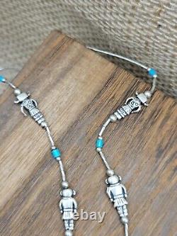 Vintage Native American Jewelry Navajo Kachina Dancer Sterling Silver Turquoise