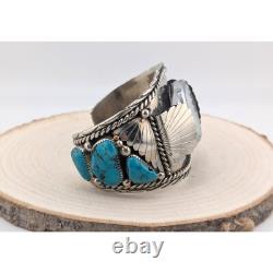 Vintage Native American Jewelry Watch Cuff Bracelet Signed size 7.125