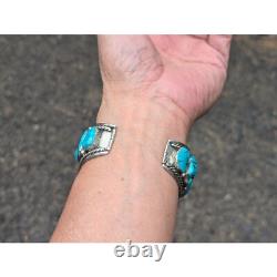 Vintage Native American Jewelry Watch Cuff Bracelet Signed size 7.125