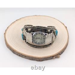 Vintage Native American Jewelry Watch Cuff Bracelet Signed size 7.125