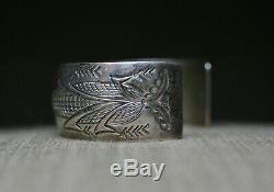 Vintage Native American Navajo Stamped Sterling Silver Cuff Bracelet