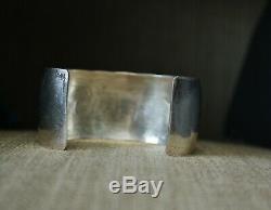 Vintage Native American Navajo Storyteller Sterling Silver Cuff Bracelet