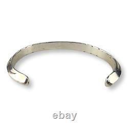 Vintage Native American Sterling Silver 925 Triangle Wire Stamped Cuff Bracelet